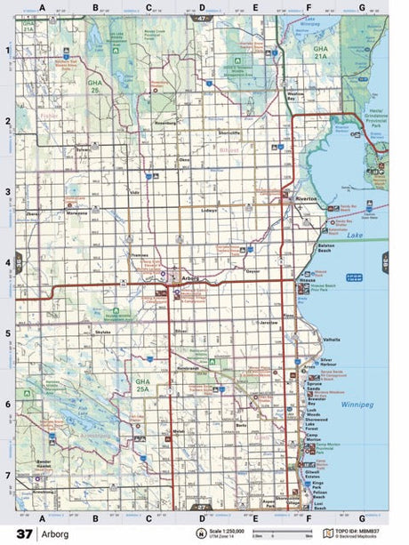 MBMB37 Wall Map - Arborg - Backroad Maps