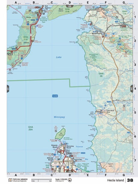 MBMB38 Wall Map - Hecla Island - Backroad Maps