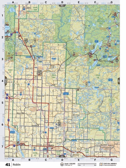 MBMB41 TOPO Map - Roblin - Backroad Maps