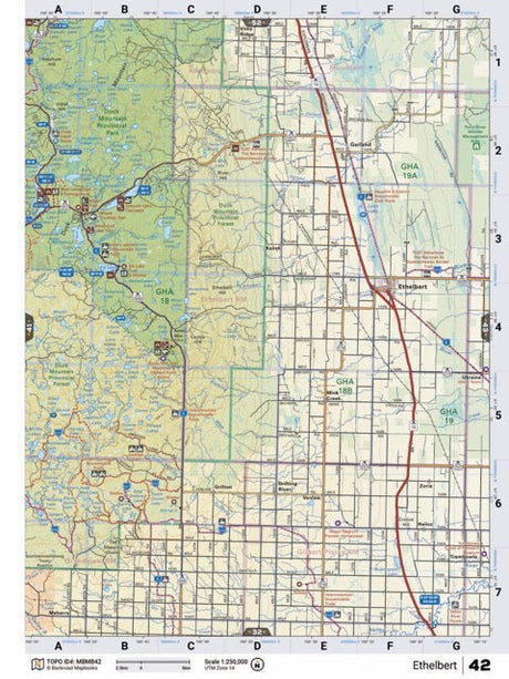 MBMB42 Wall Map - Ethelbert - Backroad Maps