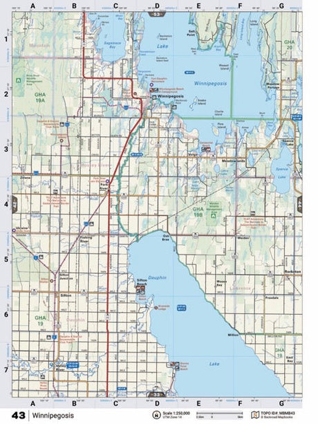 MBMB43 Wall Map - Winnipegosis - Backroad Maps