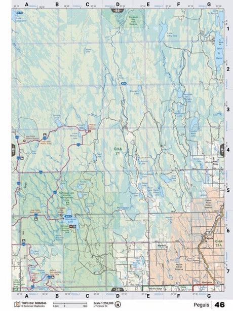 MBMB46 Wall Map - Peguis - Backroad Maps