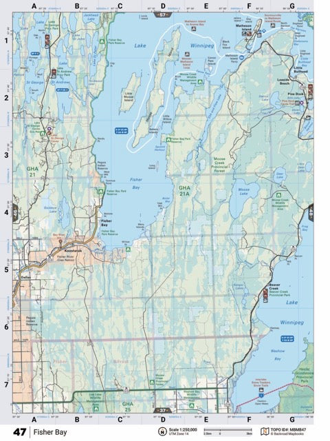 MBMB47 Wall Map - Fisher Bay - Backroad Maps