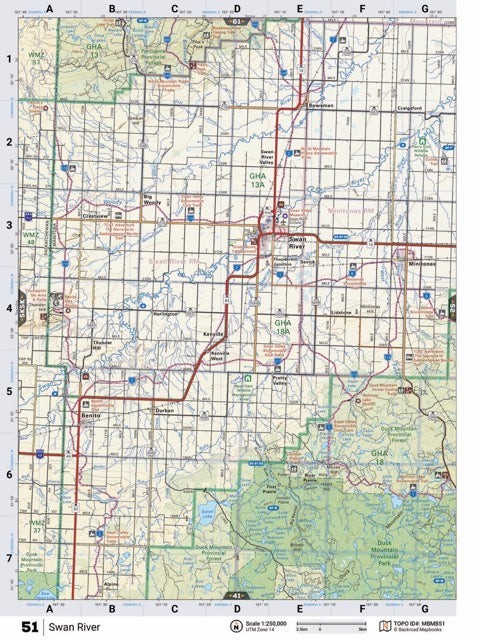 MBMB51 TOPO Map - Swan River - Backroad Maps