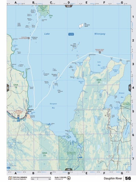 MBMB56 Wall Map - Dauphin River - Backroad Maps