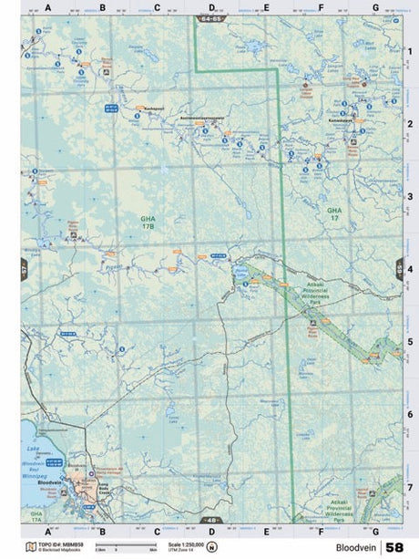MBMB58 Wall Map - Bloodvein - Backroad Maps