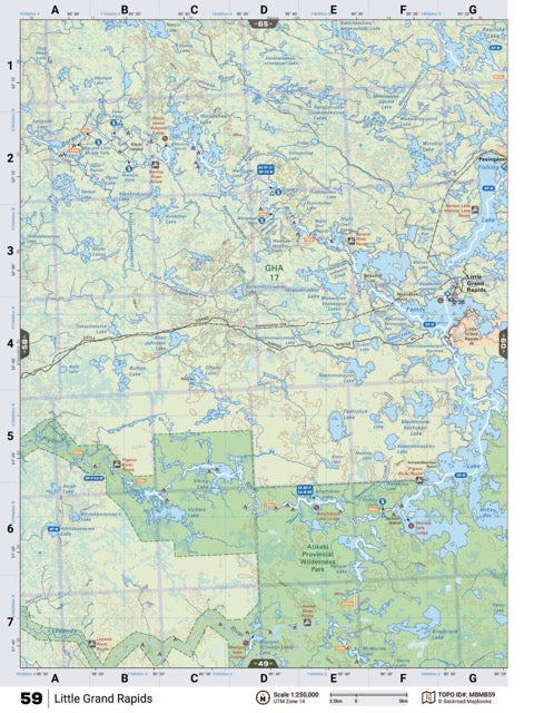 MBMB59 Wall Map - Litle Grand Rapids - Backroad Maps