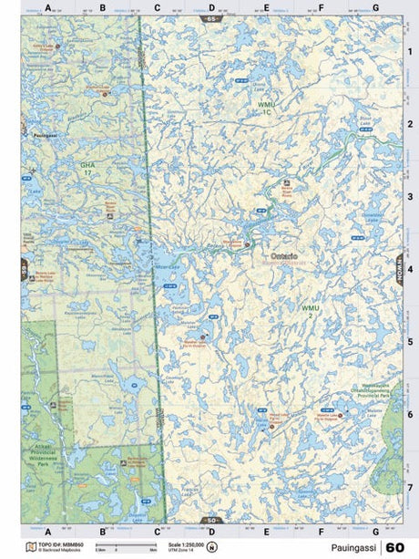 MBMB60 Wall Map - Pauingassi - Backroad Maps