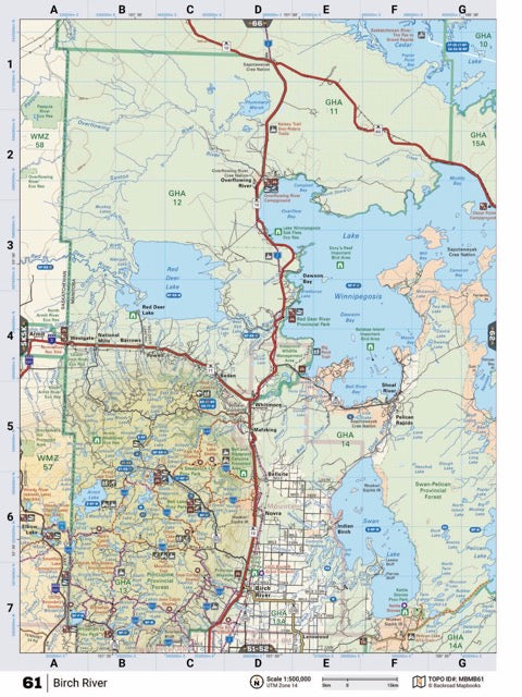 MBMB61 Wall Map - Birch River - Backroad Maps