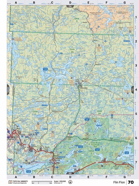 MBMB70 Wall Map - Flin Flon - Backroad Maps