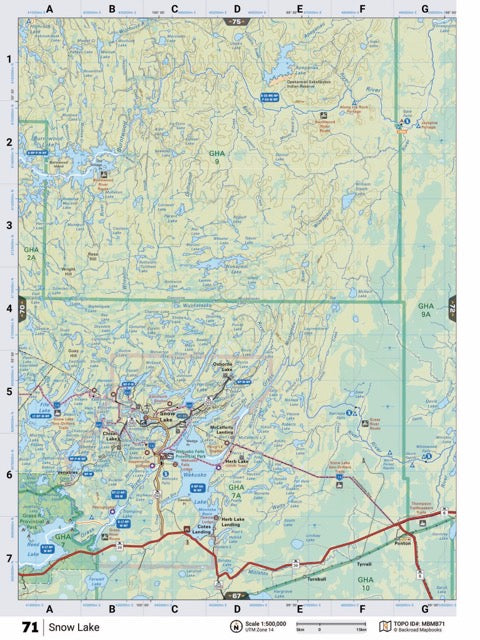 MBMB71 TOPO Map - Snow Lake - Backroad Maps