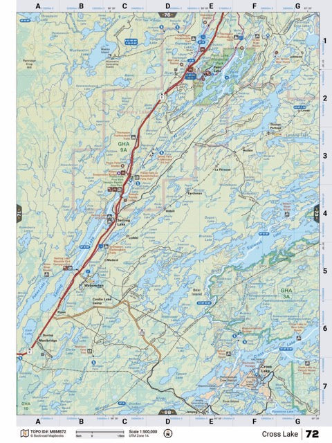 MBMB72 Wall Map - Cross Lake - Backroad Maps