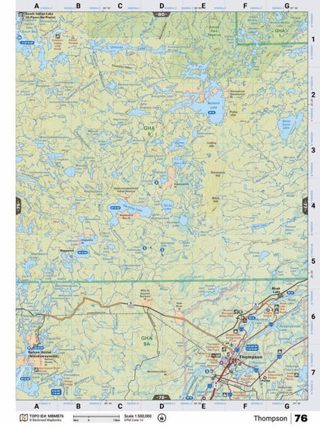 MBMB76 Wall Map - Thompson - Backroad Maps