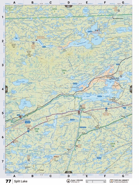MBMB77 Wall Map - Split Lake - Backroad Maps