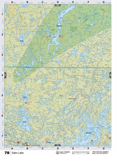 MBMB79 Wall Map - Eden Lake - Backroad Maps