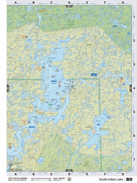 MBMB80 Wall Map - South Indian Lake - Backroad Maps