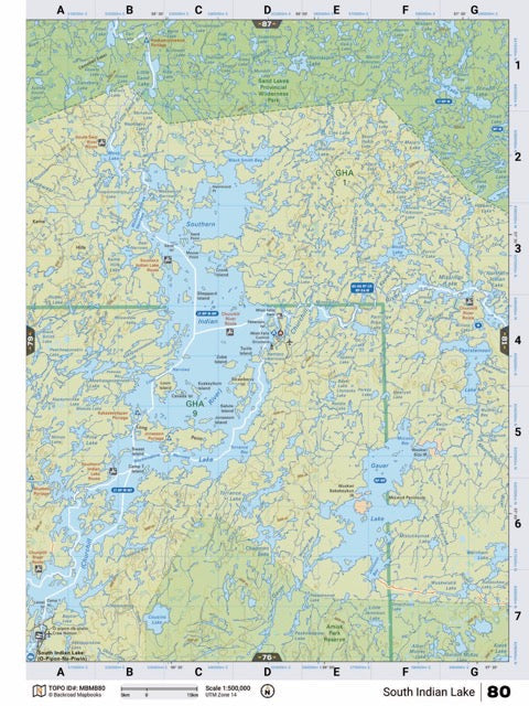 MBMB80 TOPO Map - South Indian Lake - Backroad Maps