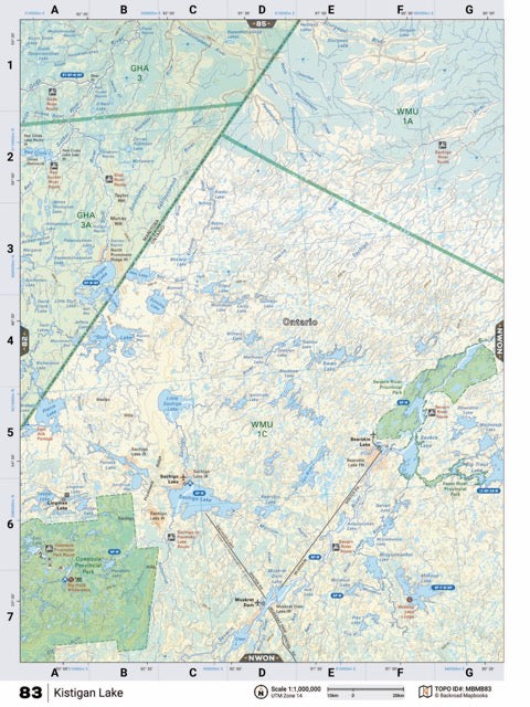 MBMB83 TOPO Map - Kistigan Lake - Backroad Maps