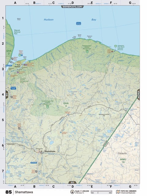 MBMB85 Wall Map - Shamattawa - Backroad Maps