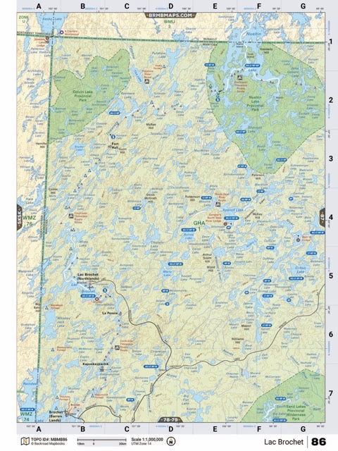 MBMB86 TOPO Map - Lac Brochet - Backroad Maps