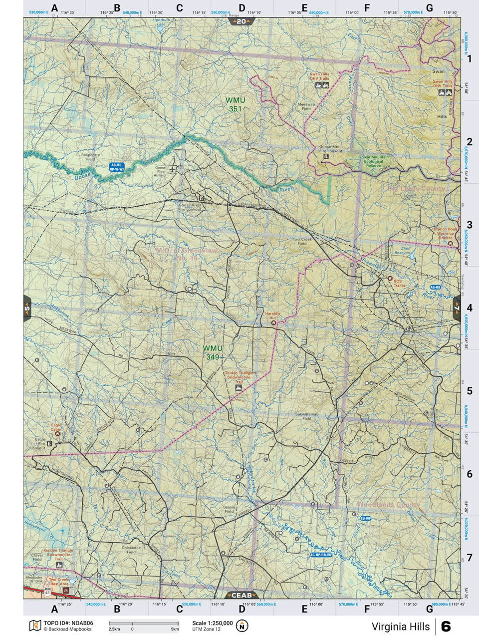 NOAB6 Wall Map - Backroad Maps