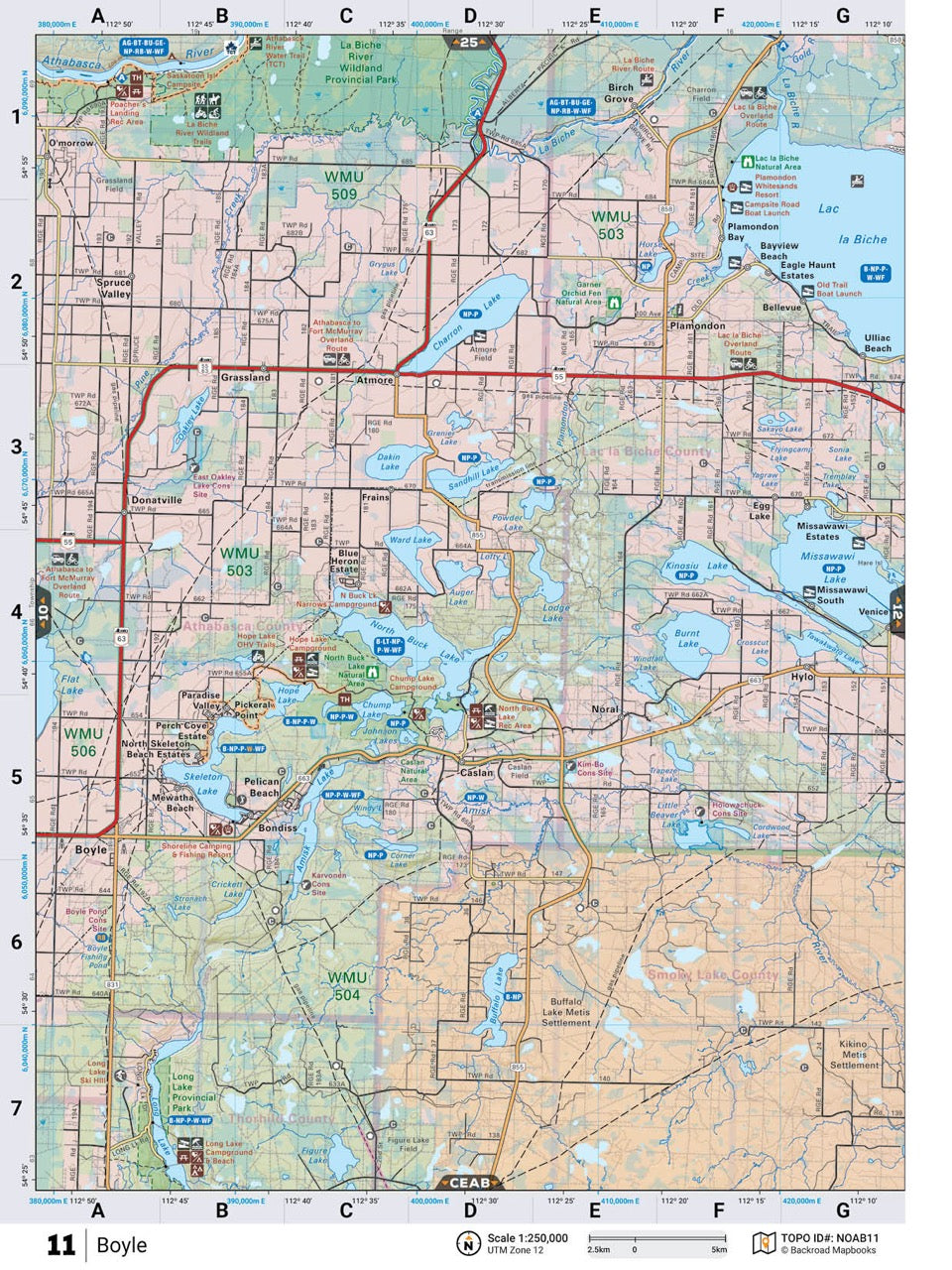 NOAB11 Wall Map - Boyle - Backroad Maps