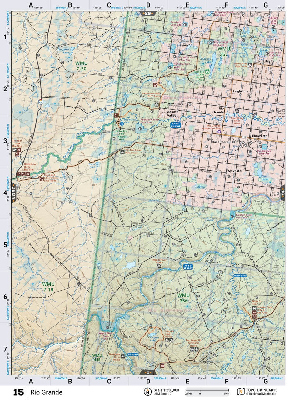 NOAB15 Wall Map - Rio Grande - Backroad Maps