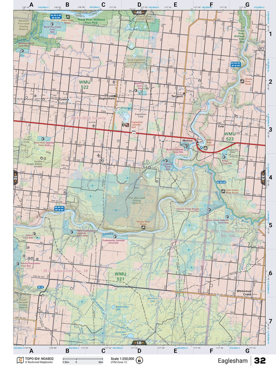 NOAB32 Wall Map - Eaglesham - Backroad Maps