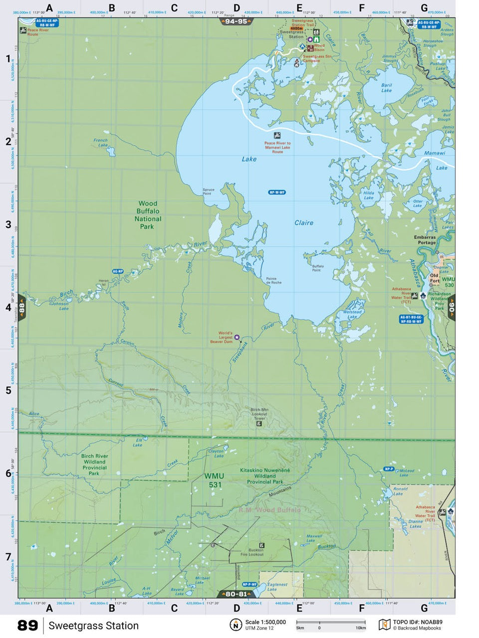 NOAB89 Wall Map - Sweetgrass Station - Backroad Maps