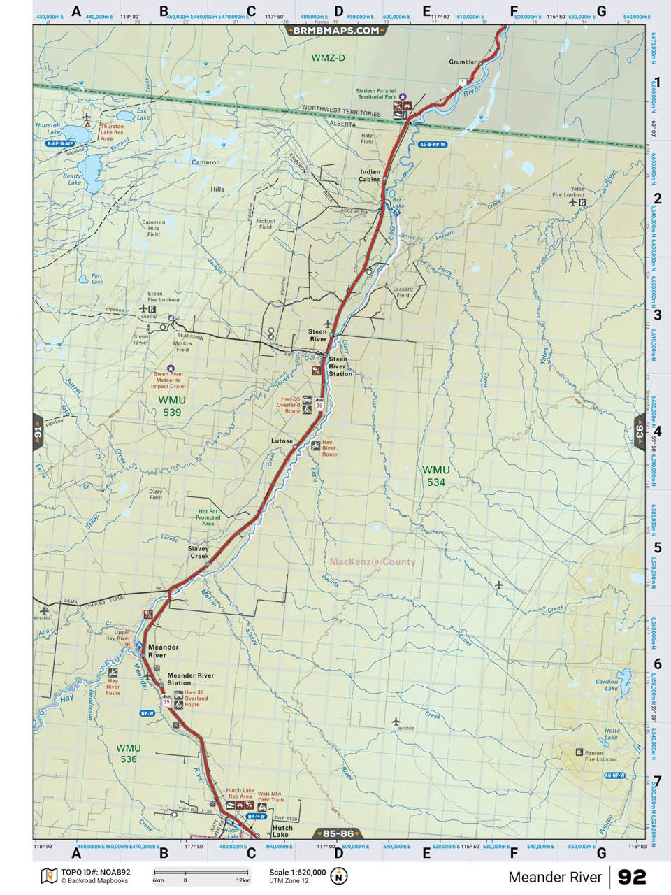 NOAB92 Wall Map - Zama City - Backroad Maps