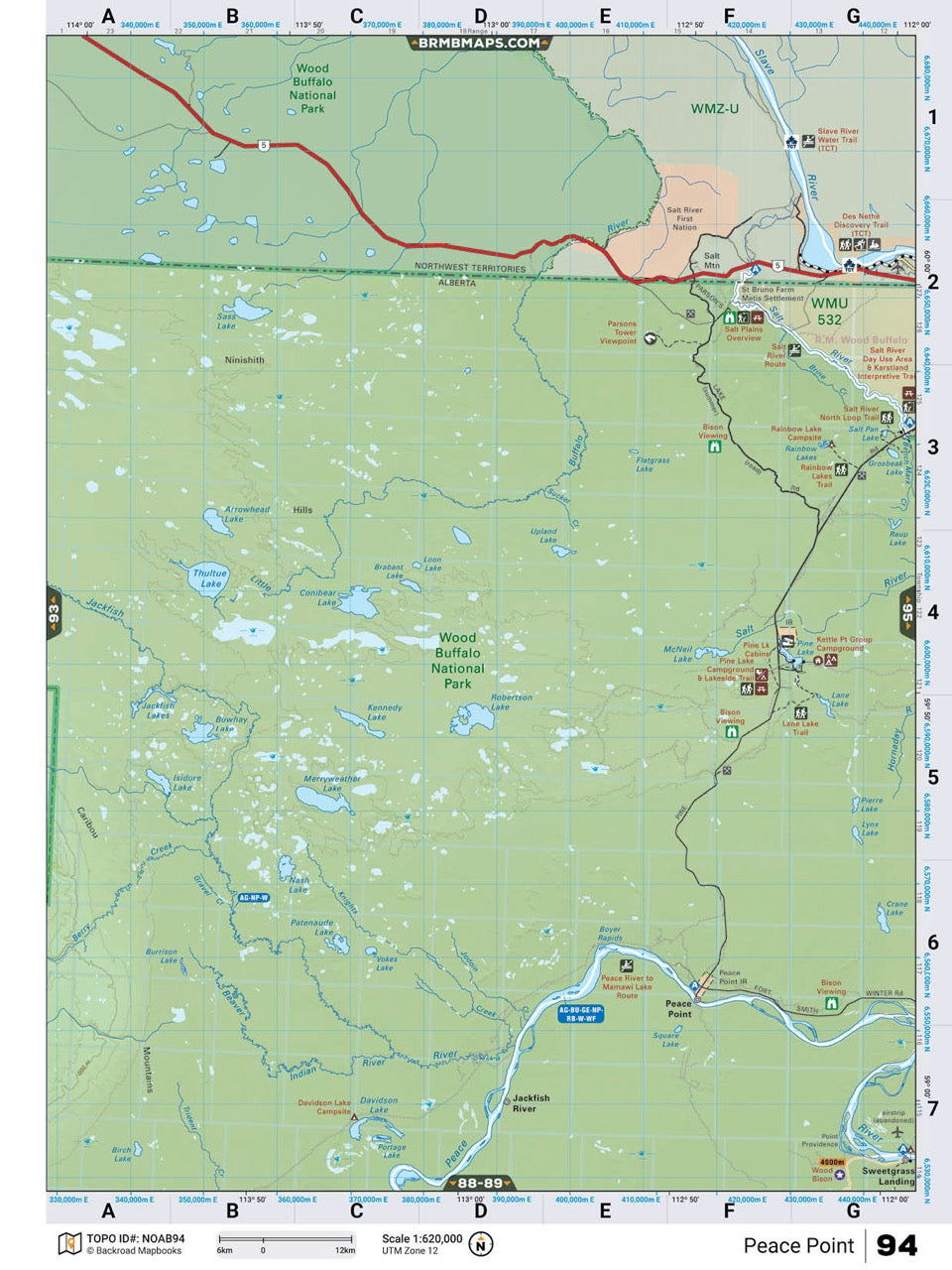 NOAB94 Wall Map - Margaret Lake - Backroad Maps