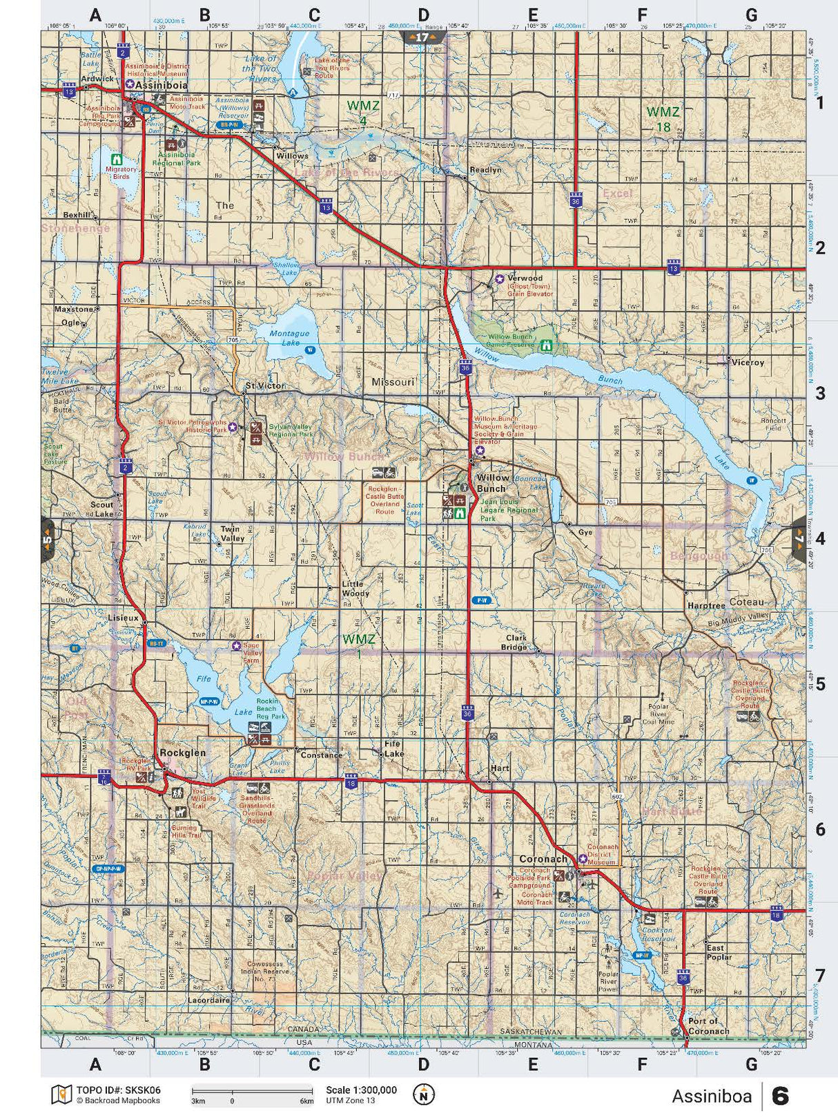 SKSK6 TOPO Map - Assiniboia - Backroad Maps