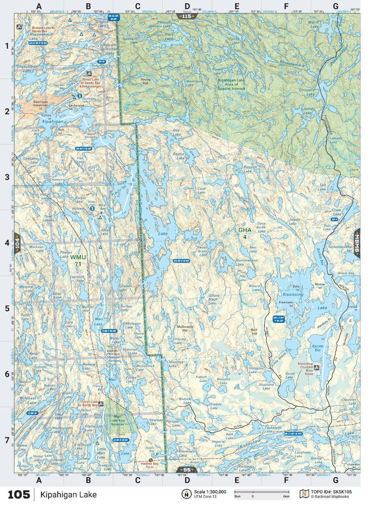 SKSK105 TOPO Map - Kipahigan Lake - Backroad Maps