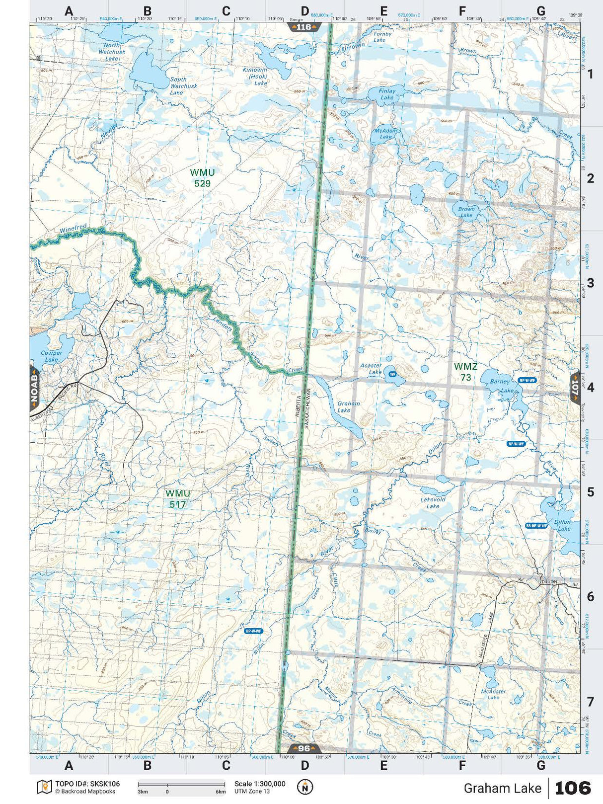 SKSK106 Wall Map - Graham Lake - Backroad Maps