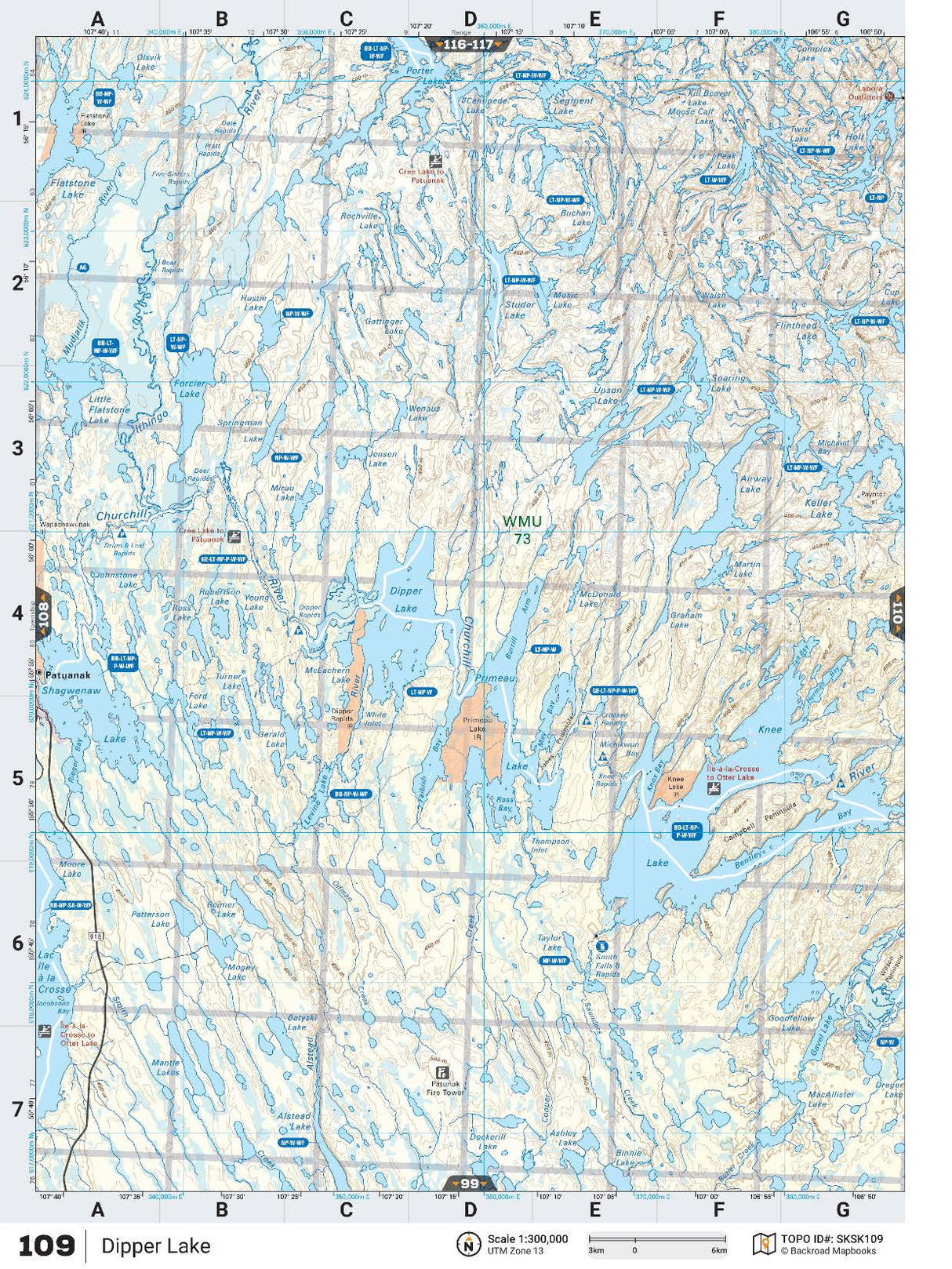 SKSK109 TOPO Map - Dipper Lake - Backroad Maps