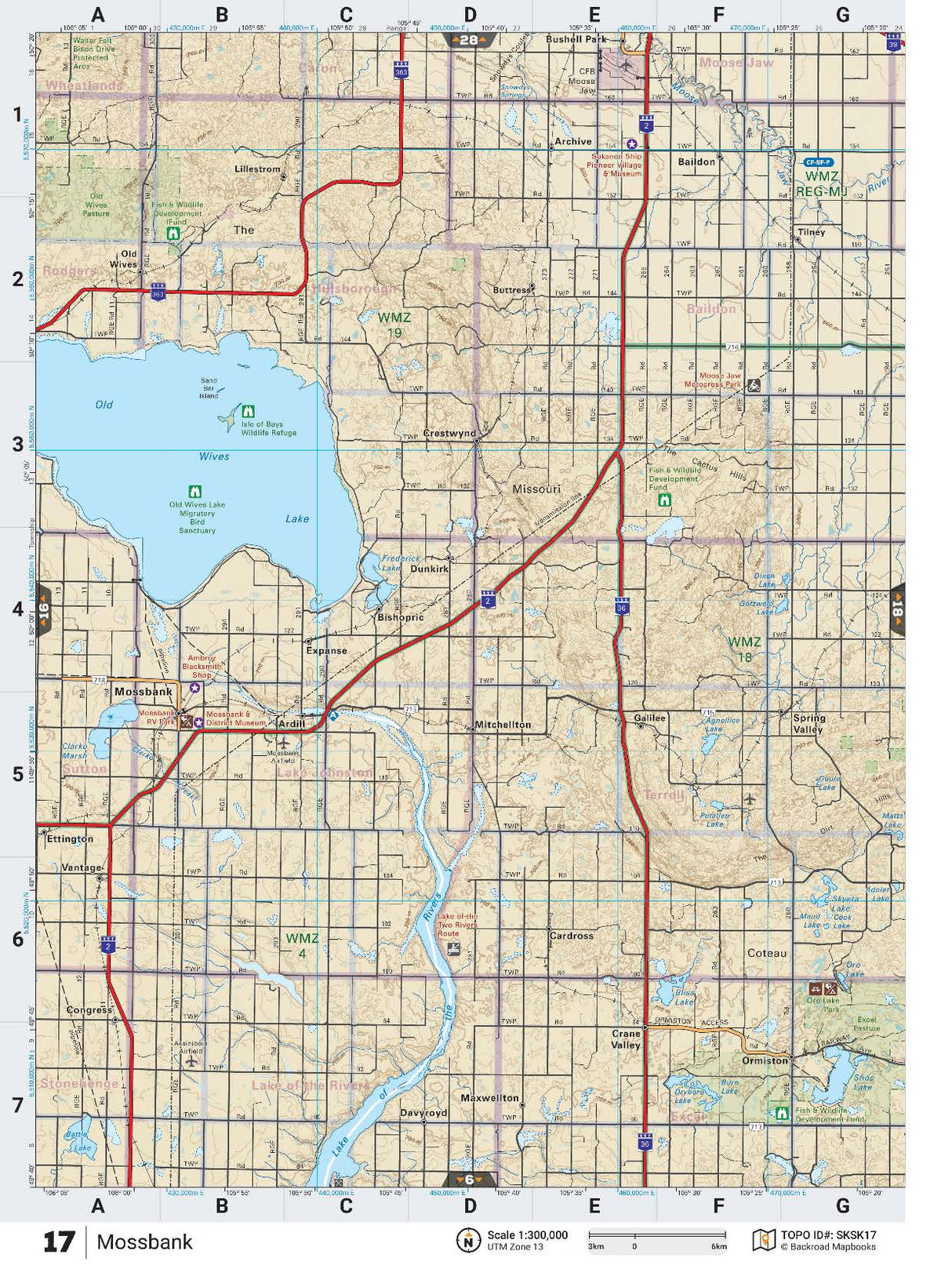 SKSK17 TOPO Map - Mossbank - Backroad Maps