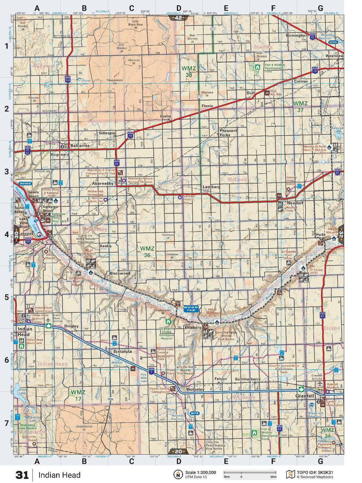 SKSK31 TOPO Map - Indian Head - Backroad Maps