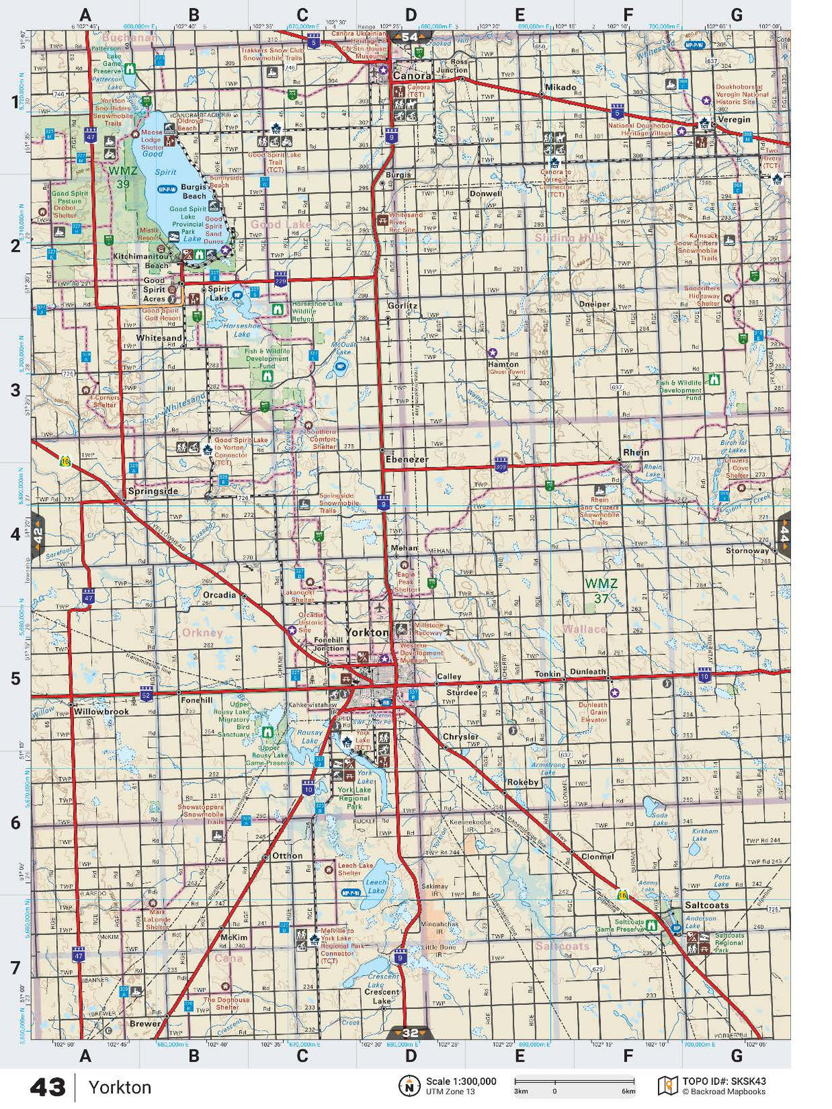 SKSK43 TOPO Map - Yorkton - Backroad Maps