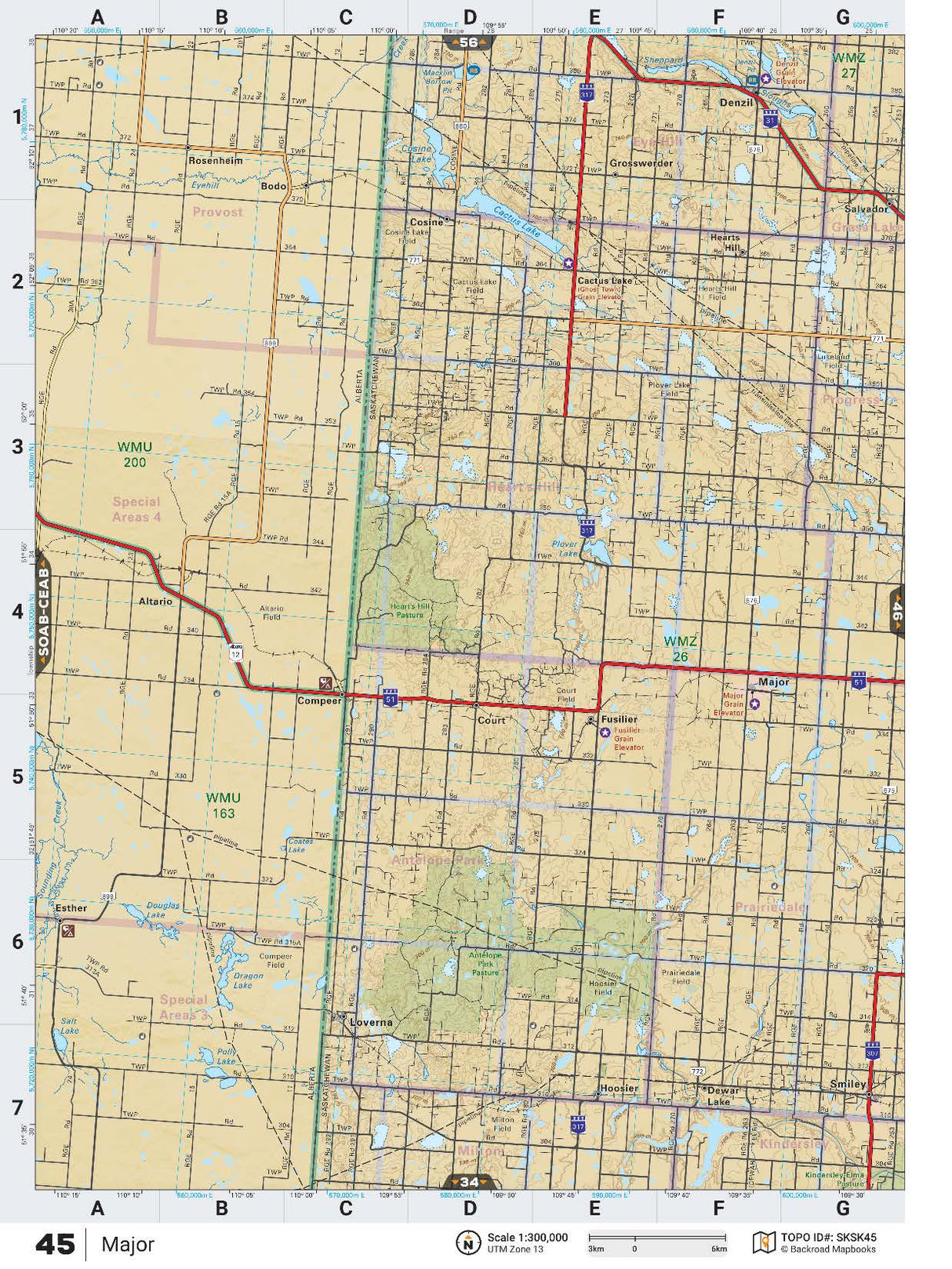 SKSK45 Wall Map - Major - Backroad Maps