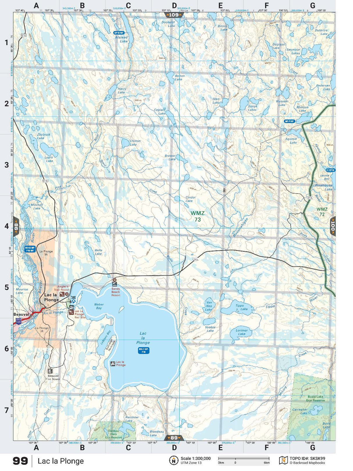 SKSK99 Wall Map - Lac La Plonge - Backroad Maps
