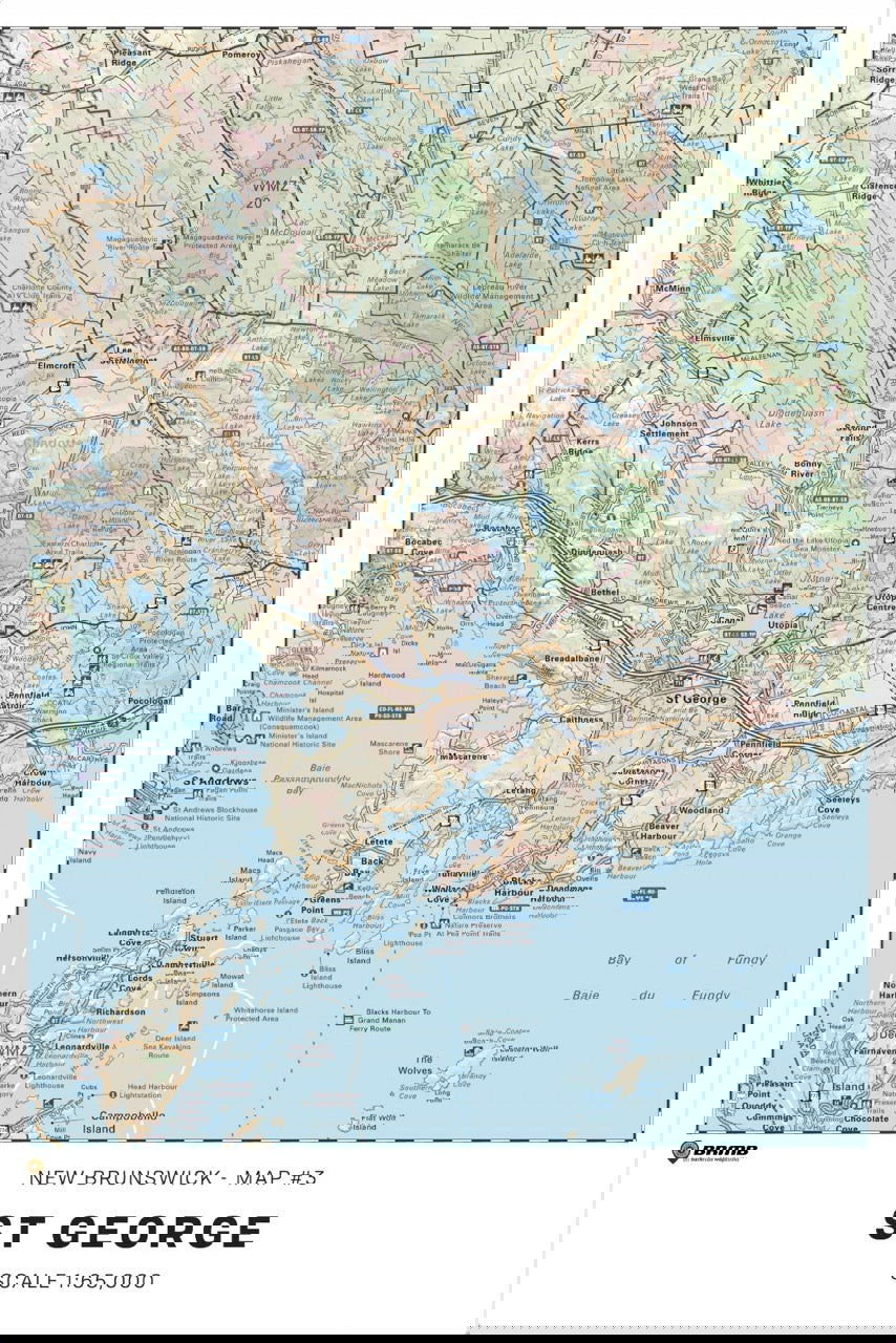 Atlantic Canada TOPO Wall Maps - Backroad Maps