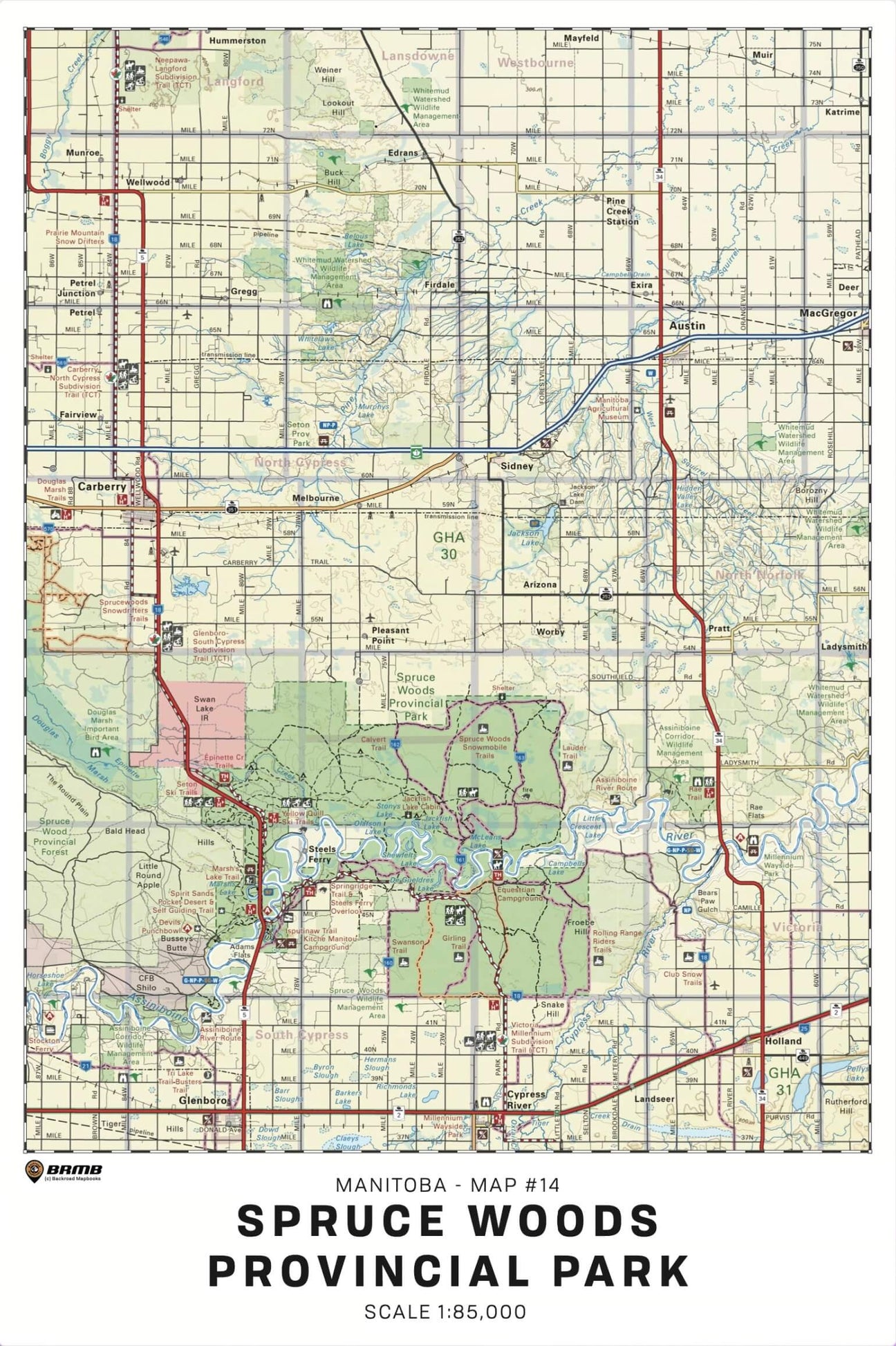 Manitoba TOPO Wall Maps - 