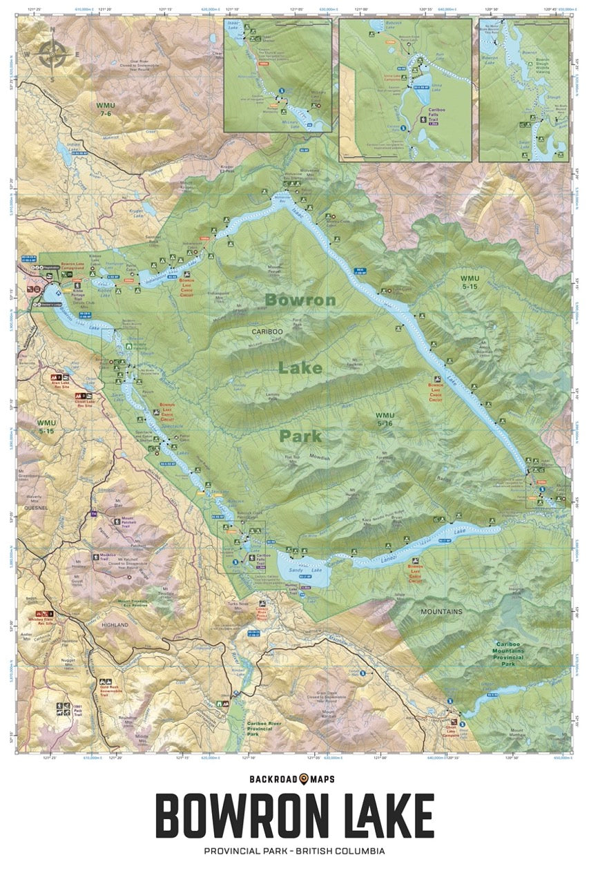 Bowron Lake Provincial Park BC - Wall Map