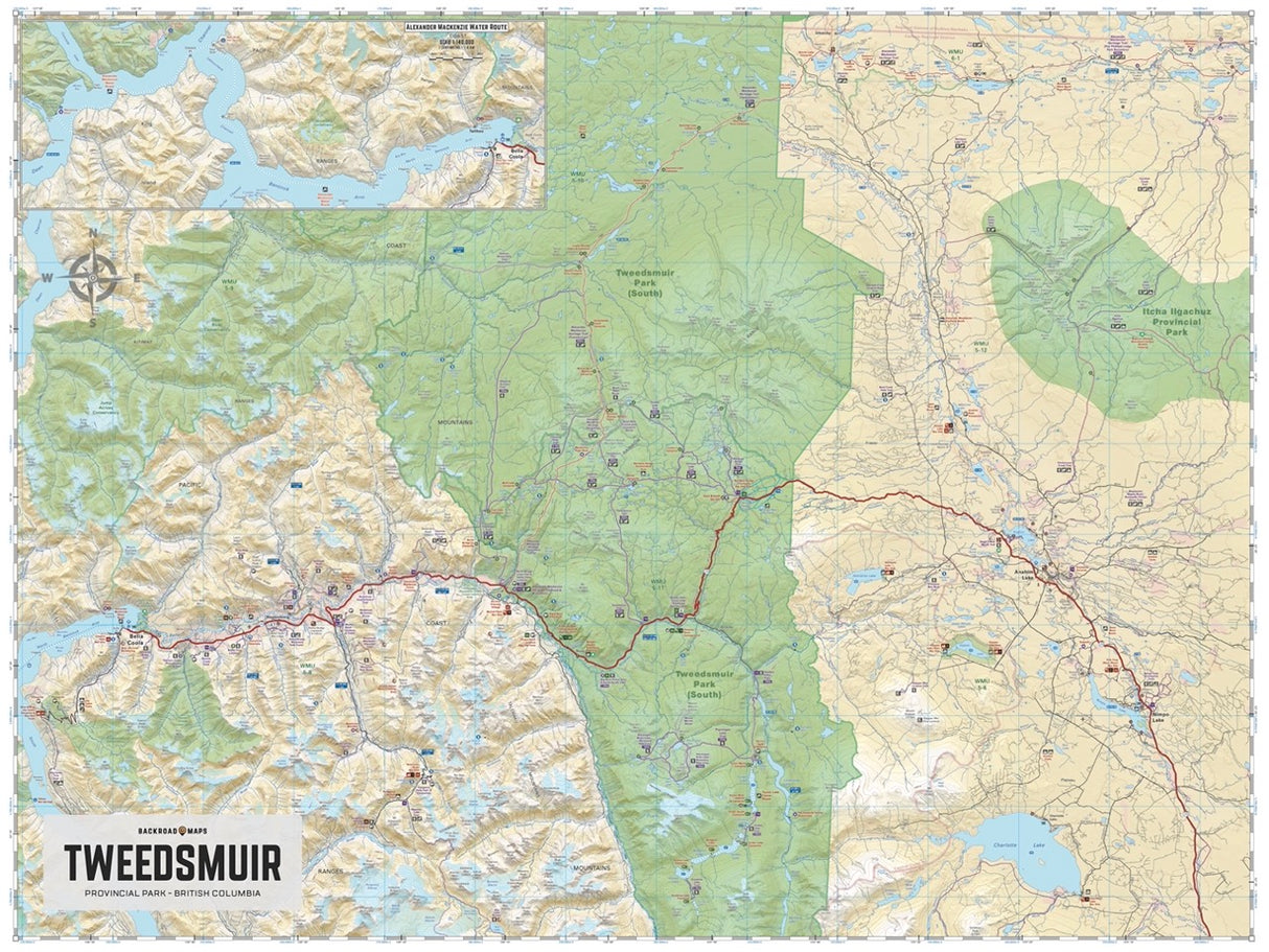 Tweedsmuir Park BC - Wall Map