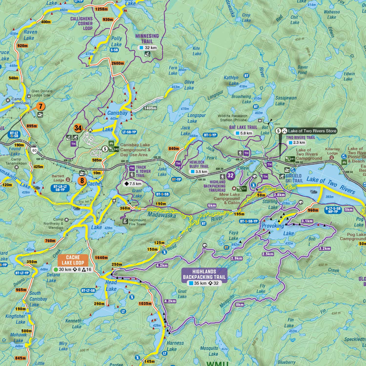 Algonquin Provincial Park Ontario - Recreation Map