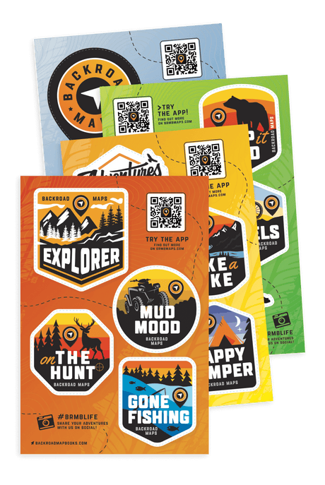 Backroad Maps Sticker Sheets - Backroad Maps