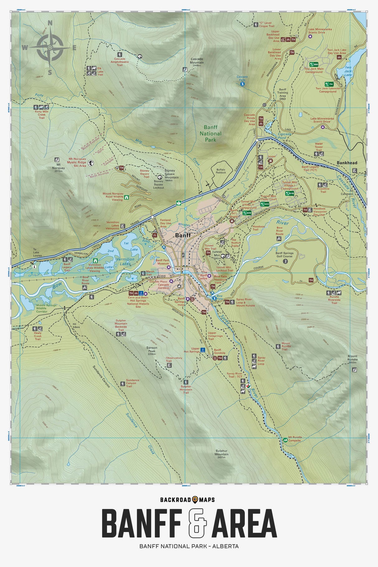 Banff & Area - Banff National Park AB - Wall Map - Backroad Maps