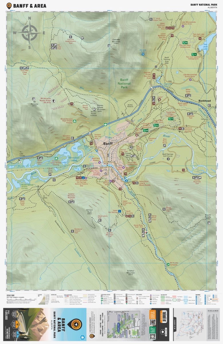 Banff & Area (Banff National Park, Alberta) - Destination Map - Backroad Maps
