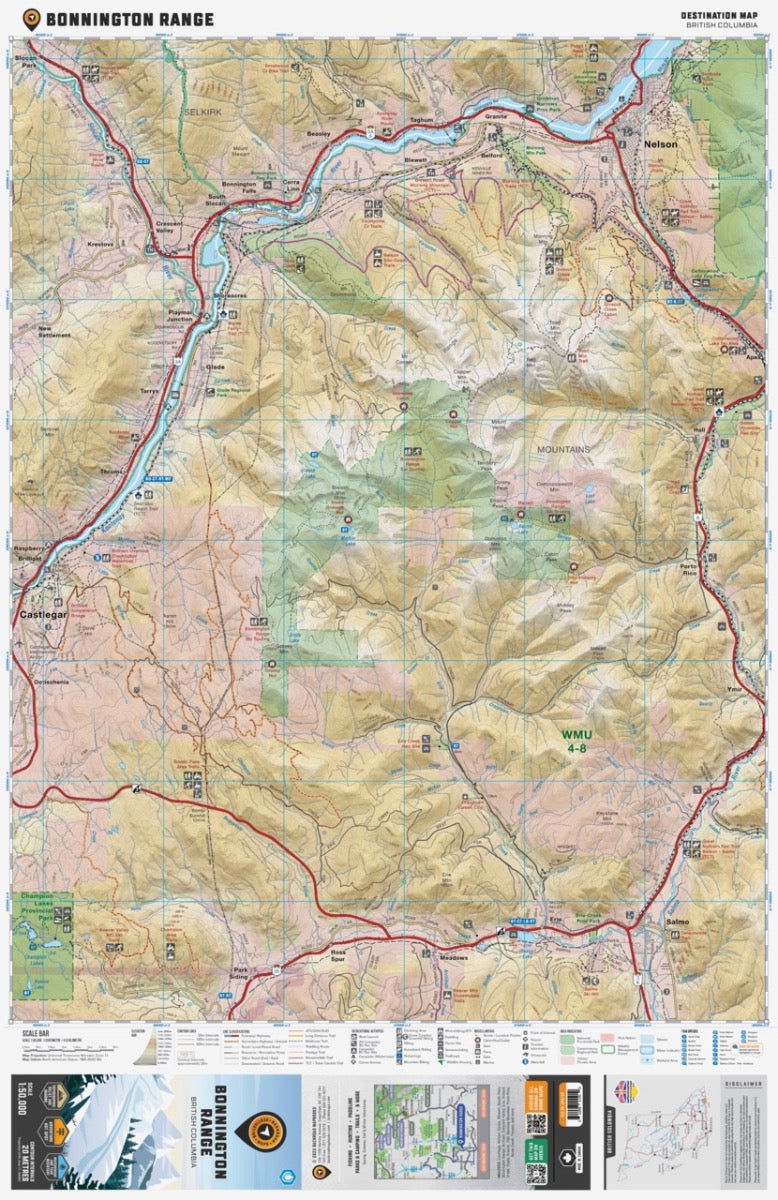 Bonnington Range BC - Destination Map - Backroad Maps