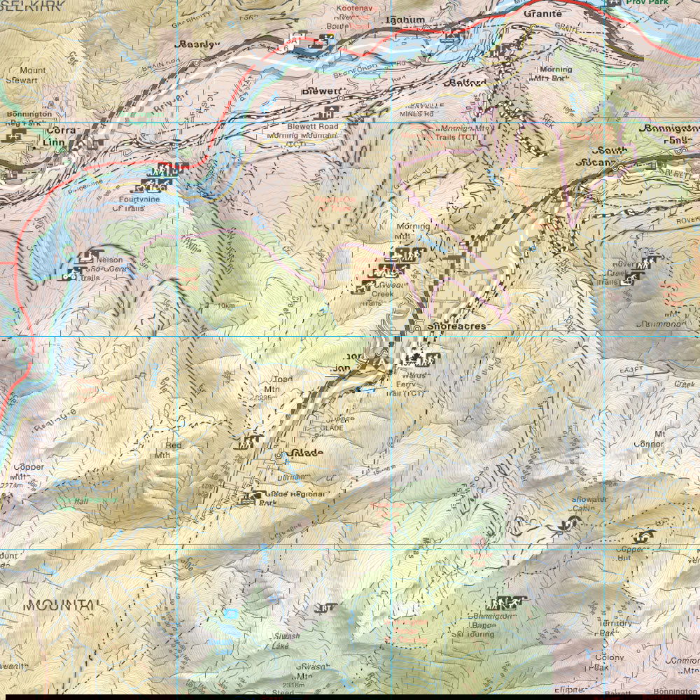 Bonnington Range BC - Destination Map - Backroad Maps